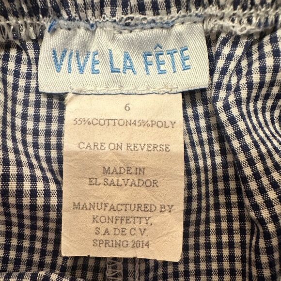 Vive La Fete Blue and White Pull On Shorts Size 6 - Picture 5 of 5